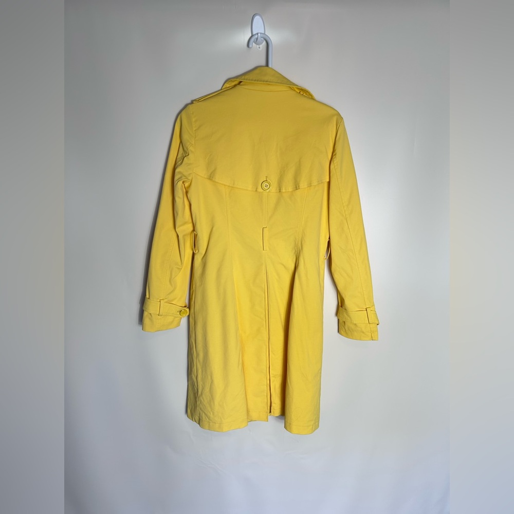 New York & Company Yellow Double-Breasted Trench‎ Coat - Women - Picture 2 of 5